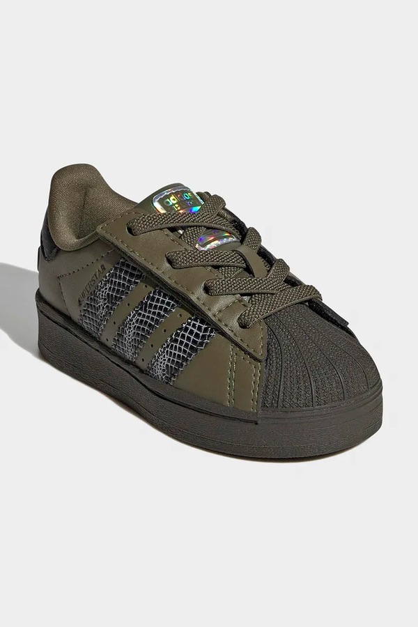 Детские кроссовки adidas Originals SUPERSTAR LED LIGHTS цвет зеленый