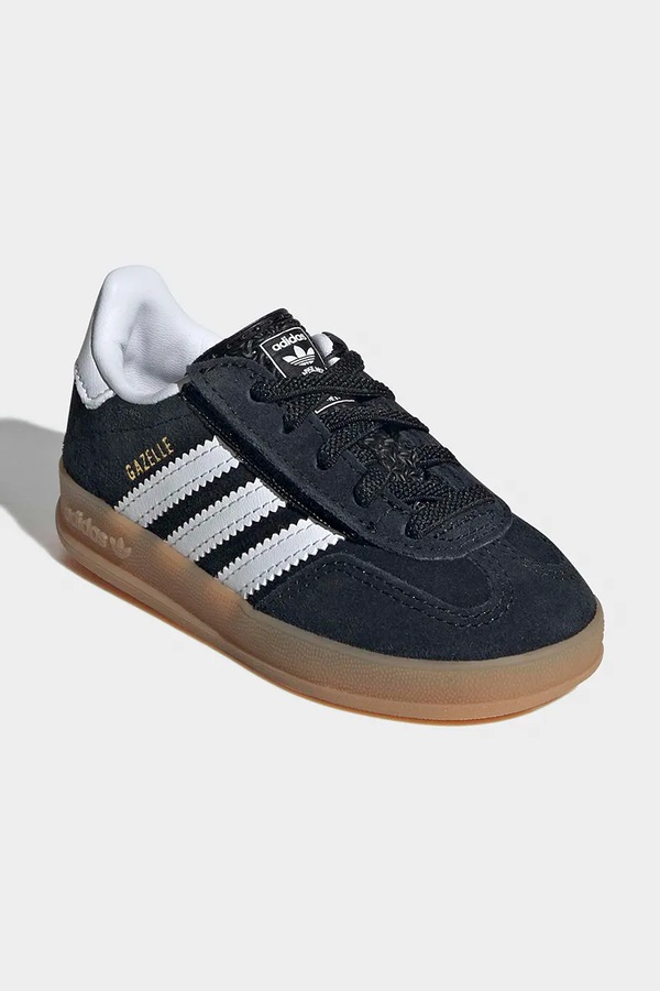 Детские замшевые кроссовки adidas Originals GAZELLE INDOOR цвет черный