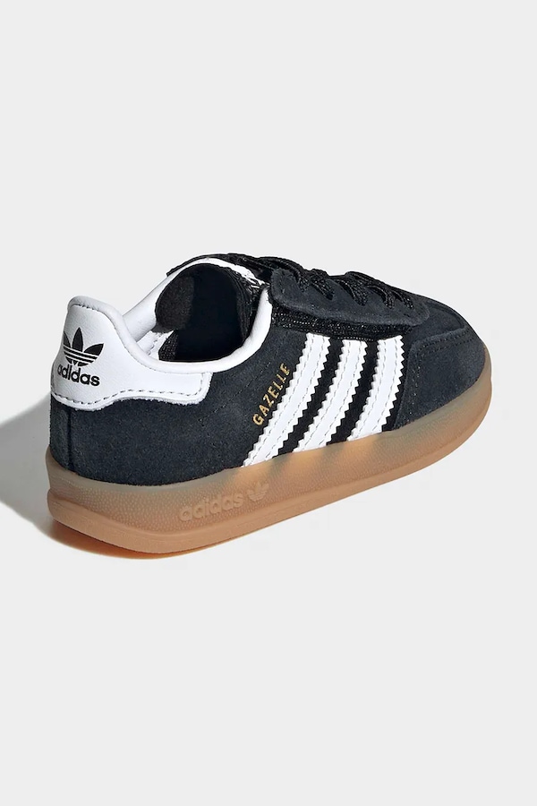 Детские замшевые кроссовки adidas Originals GAZELLE INDOOR цвет черный фото 2