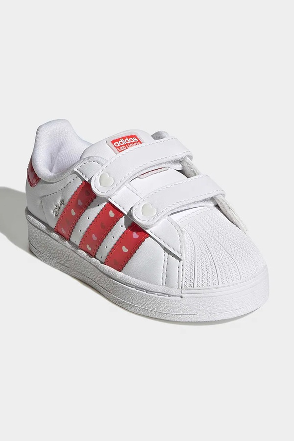 Дитячі замшеві кросівки adidas Originals DISNEY SUPERSTAR LED LIGHTS колір білий