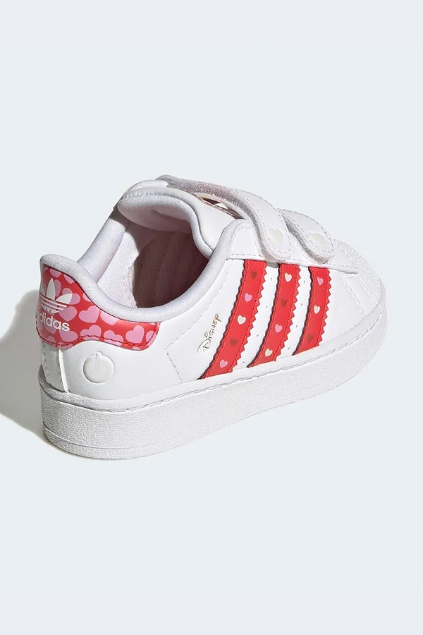 Дитячі замшеві кросівки adidas Originals DISNEY SUPERSTAR LED LIGHTS колір білий фото 2
