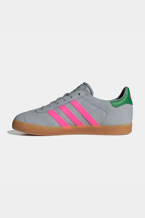 Дитячі шкіряні кросівки adidas Originals GAZELLE колір сірий фото 4