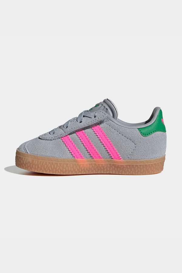 Дитячі замшеві кросівки adidas Originals GAZELLE колір сірий фото 4