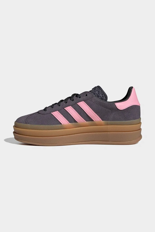 Дитячі замшеві кросівки adidas Originals GAZELLE BOLD колір сірий фото 4