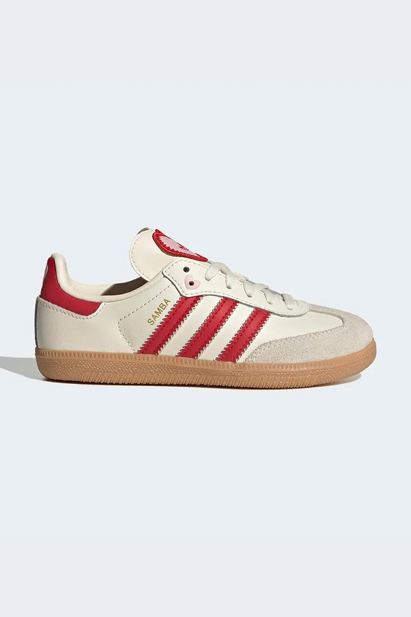Дитячі шкіряні кросівки adidas Originals SAMBA OG колір бежевий