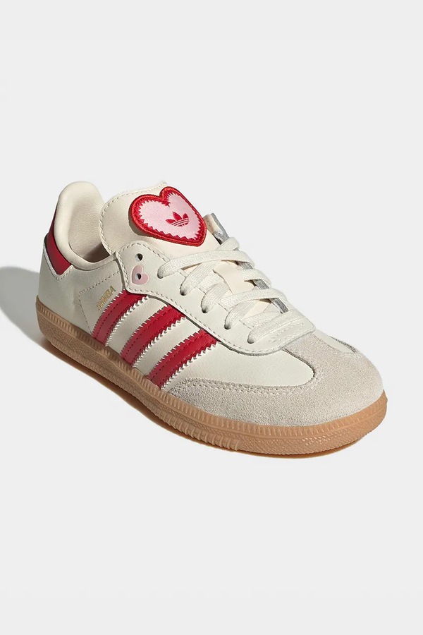 Дитячі шкіряні кросівки adidas Originals SAMBA OG колір бежевий