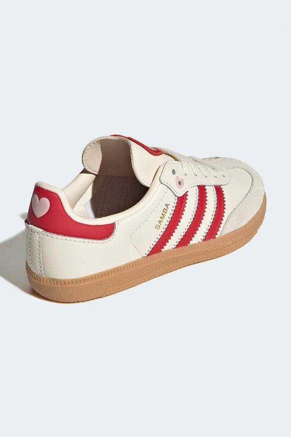 Дитячі шкіряні кросівки adidas Originals SAMBA OG колір бежевий фото 2