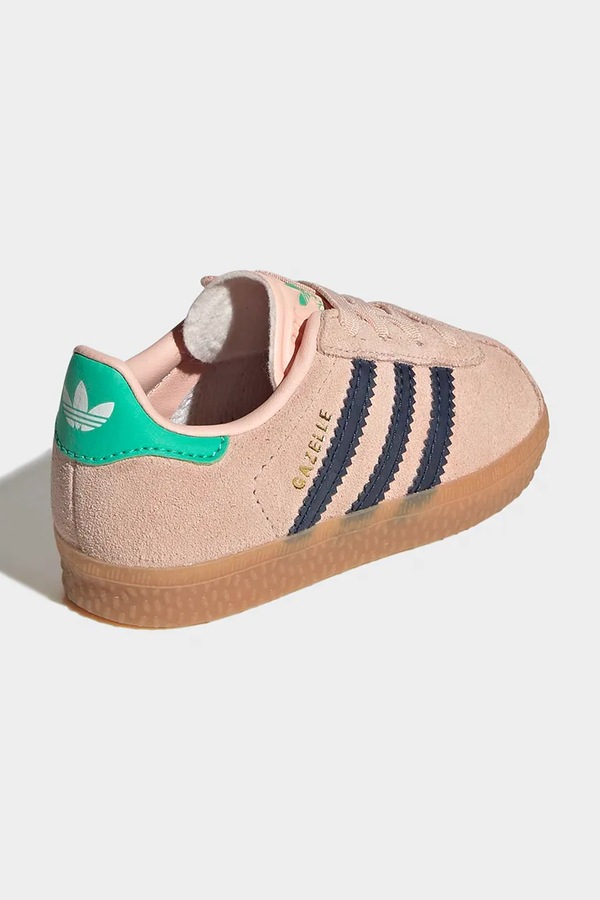 Детские замшевые кроссовки adidas Originals GAZELLE цвет розовый фото 2