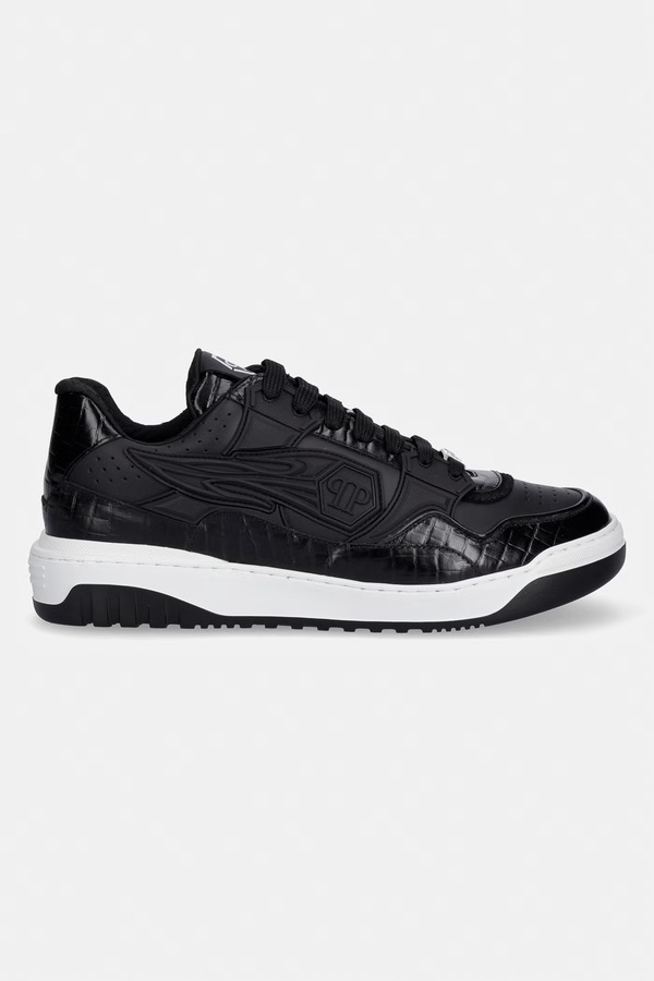 Шкіряні кросівки Philipp Plein Low-Top Moonwalker колір чорний