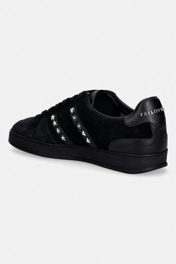 Замшеві кросівки Philipp Plein Low-Top Retro Rebel колір чорний фото 2