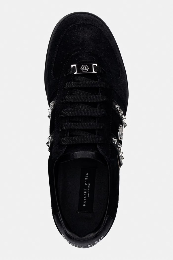 Замшеві кросівки Philipp Plein Low-Top Retro Rebel колір чорний фото 4