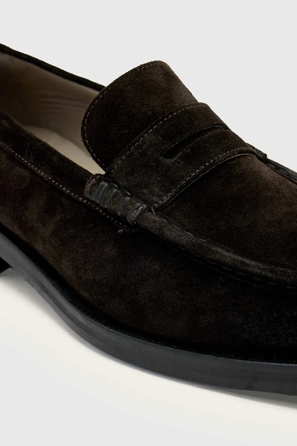 Замшеві мокасини AllSaints Bloom Suede Loafer колір коричневий фото 4
