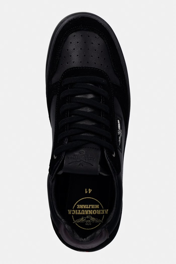 Шкіряні кросівки Aeronautica Militare SNEAKERS колір чорний фото 4
