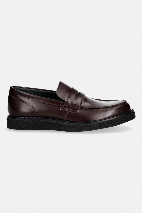 Кожаные мокасины Fred Perry цвет бордовый