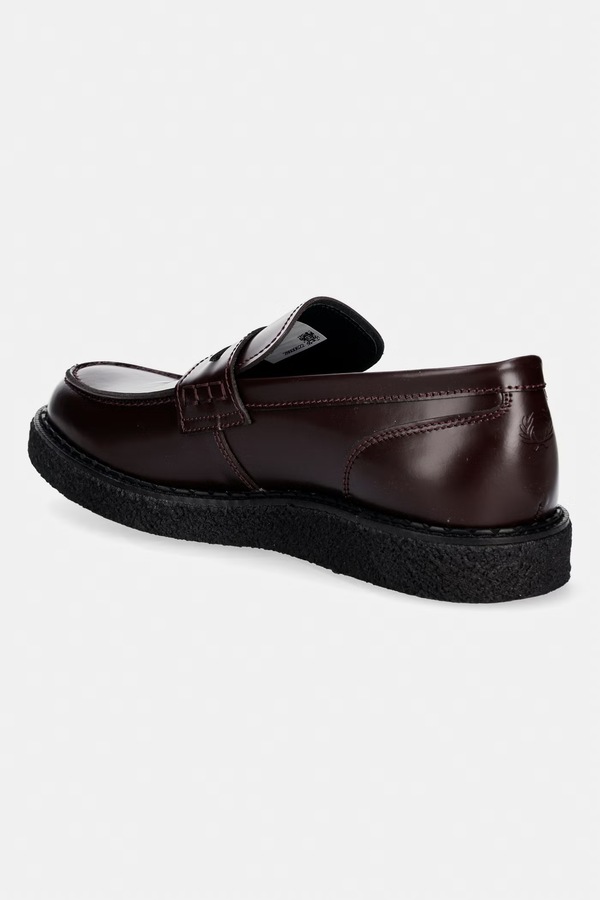 Кожаные мокасины Fred Perry цвет бордовый фото 2