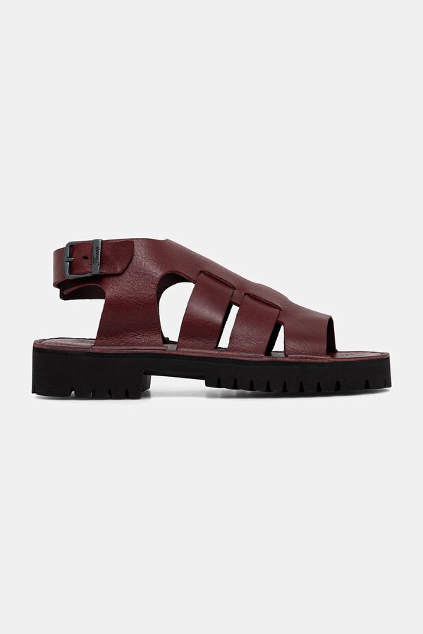 Босоніжки шкіряні Fracap Bordeaux Leather колір бордовий