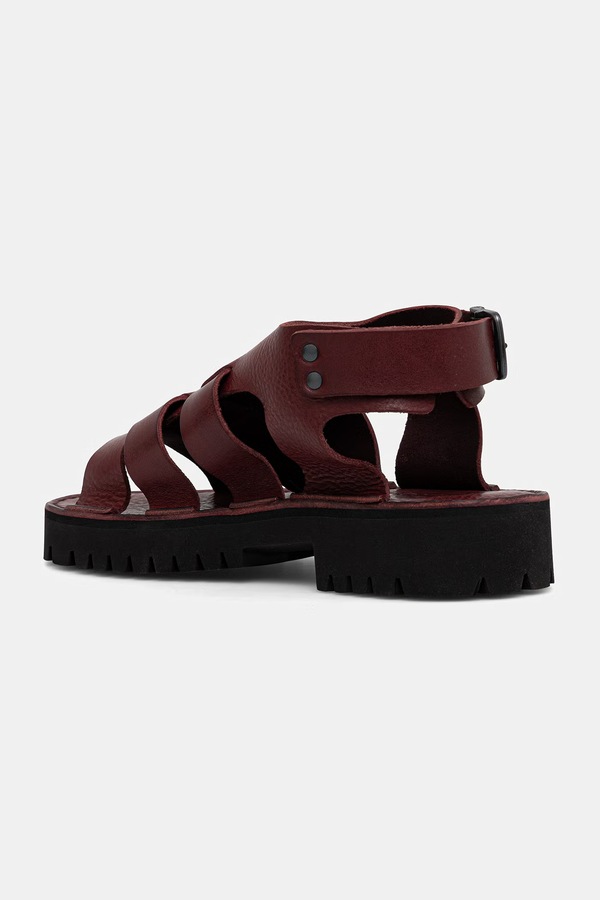 Босоніжки шкіряні Fracap Bordeaux Leather колір бордовий фото 2