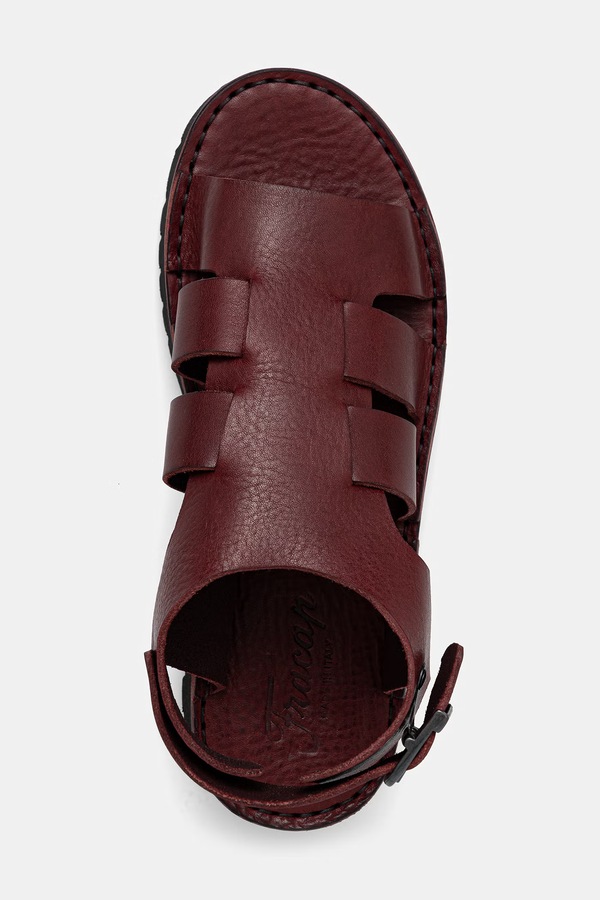 Босоніжки шкіряні Fracap Bordeaux Leather колір бордовий фото 4