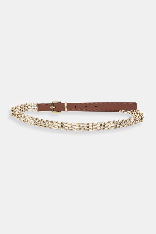 Ремень женский кожаный Weekend Max Mara APACCHE цвет золотой