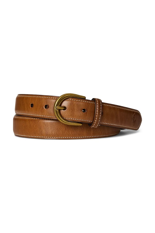 Ремінь чоловічий шкіряний Polo Ralph Lauren колір коричневий