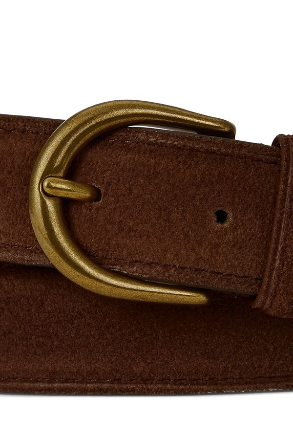 Ремінь чоловічий замшевий Polo Ralph Lauren колір коричневий