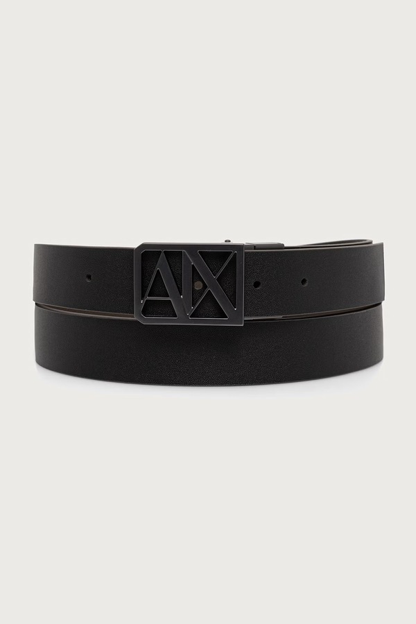 Двосторонній ремінь чоловічий Armani Exchange колір чорний фото 2