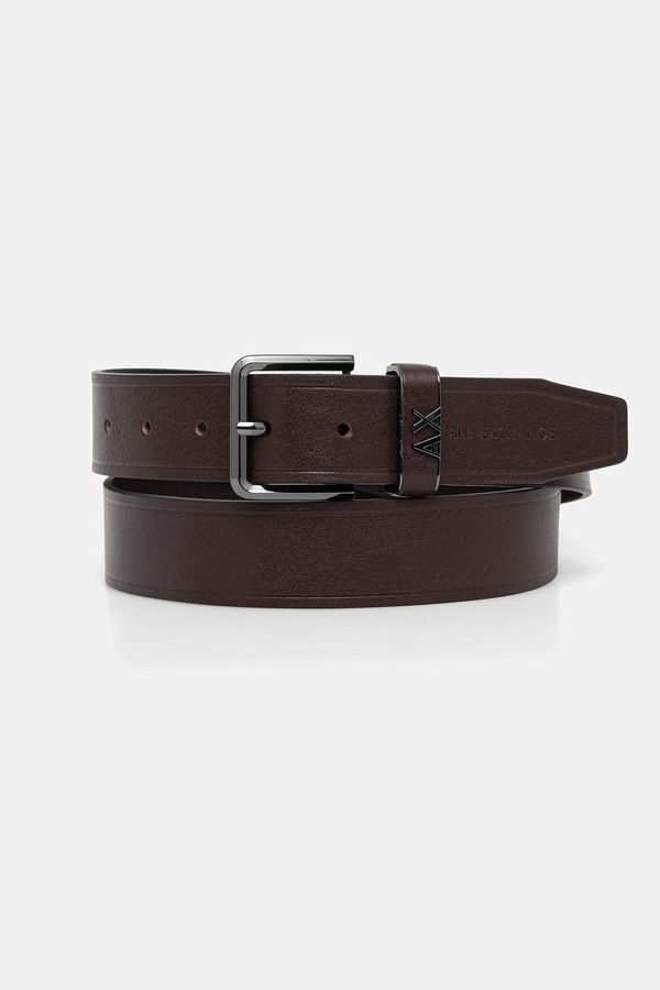 Ремень мужской кожаный Armani Exchange цвет коричневый фото 2
