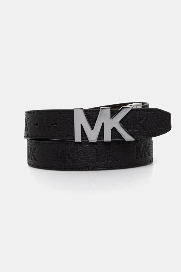 Двосторонній ремінь чоловічий шкіряний Michael Kors колір чорний фото 2