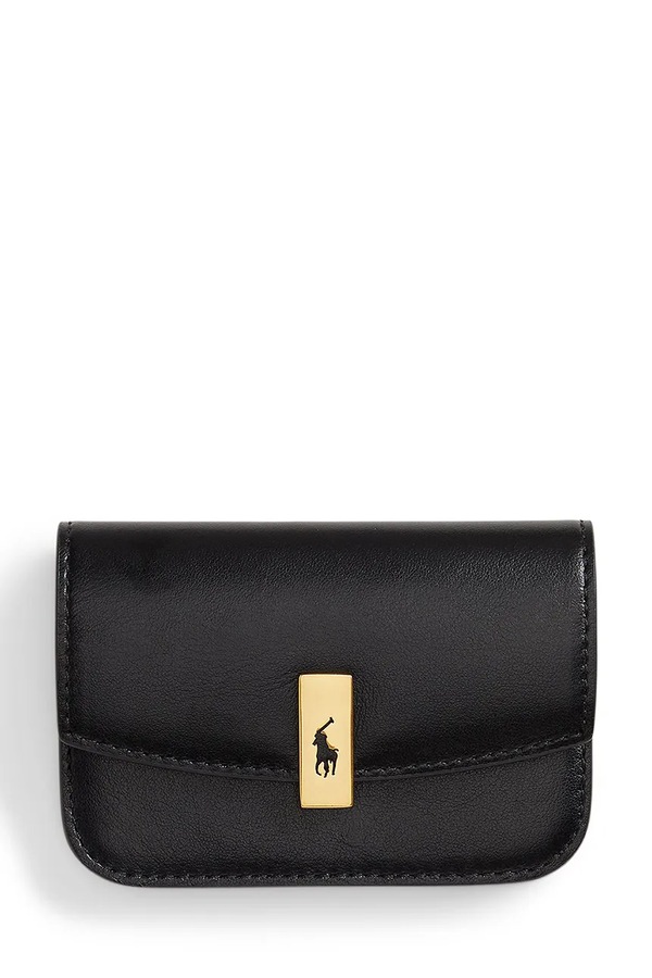 Кожаный кошелек Polo Ralph Lauren цвет черный
