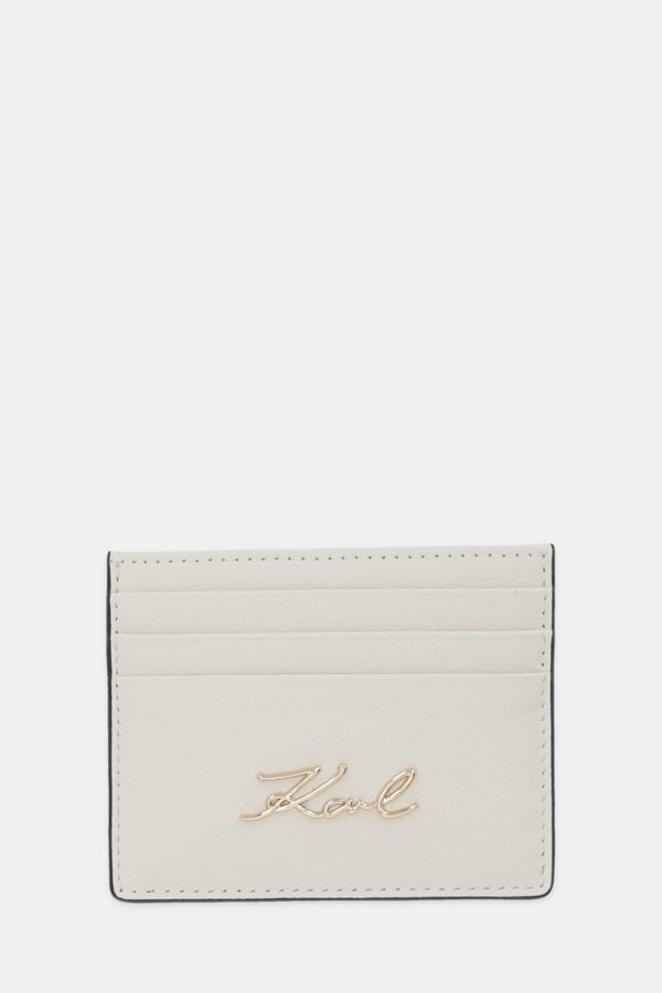 Кожаный чехол на банковские карты Karl Lagerfeld K/SIGNATURE цвет белый