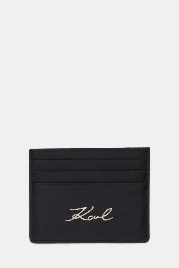 Шкіряний чохол на банківські карти Karl Lagerfeld K/SIGNATURE колір чорний