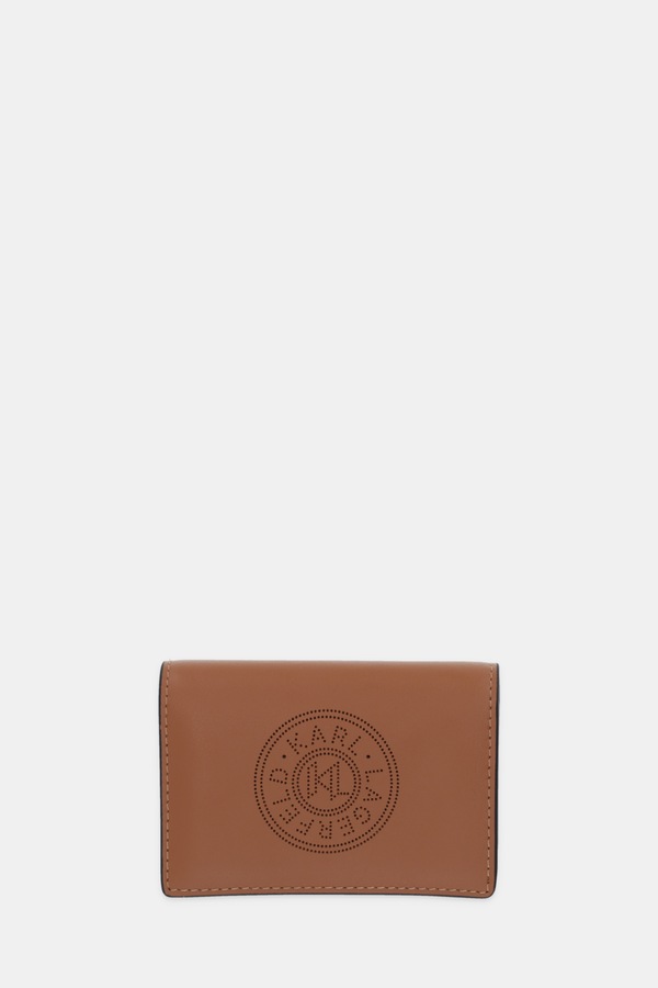 Шкіряний гаманець Karl Lagerfeld K/CIRCLE колір коричневий