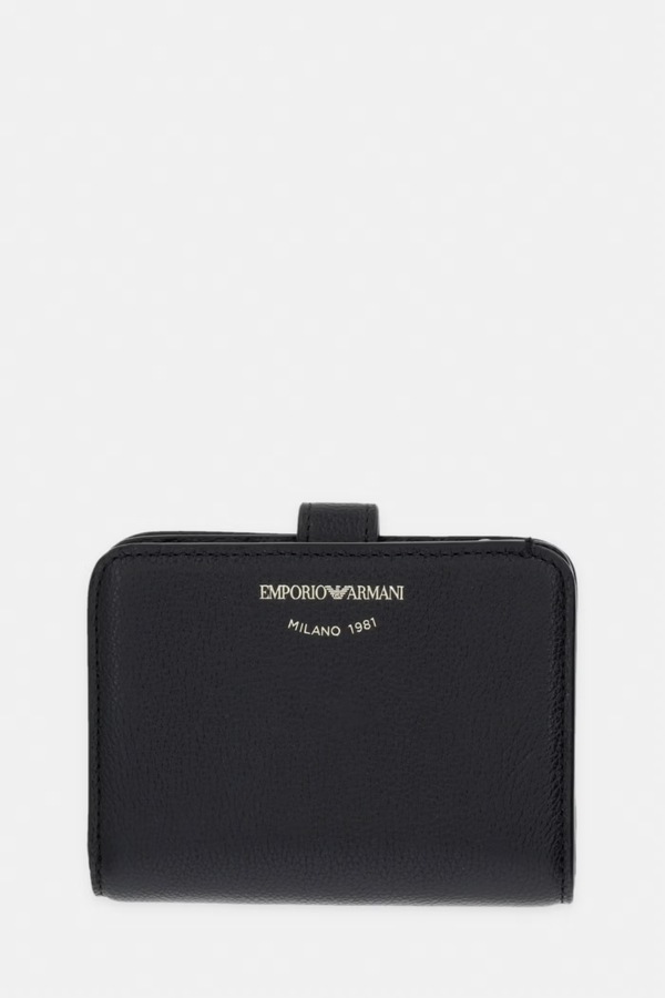 Шкіряний гаманець Emporio Armani колір чорний