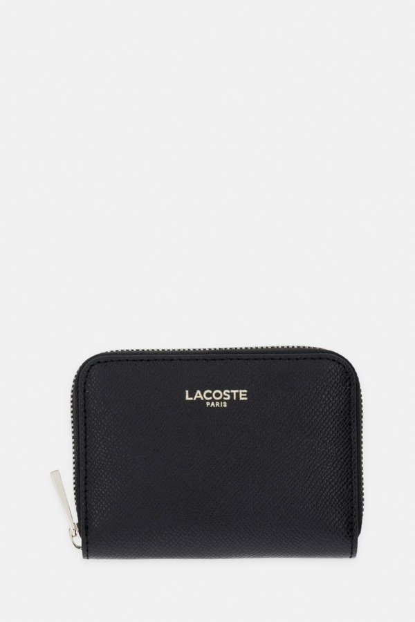 Гаманець жіночий шкіряний Lacoste колір чорний