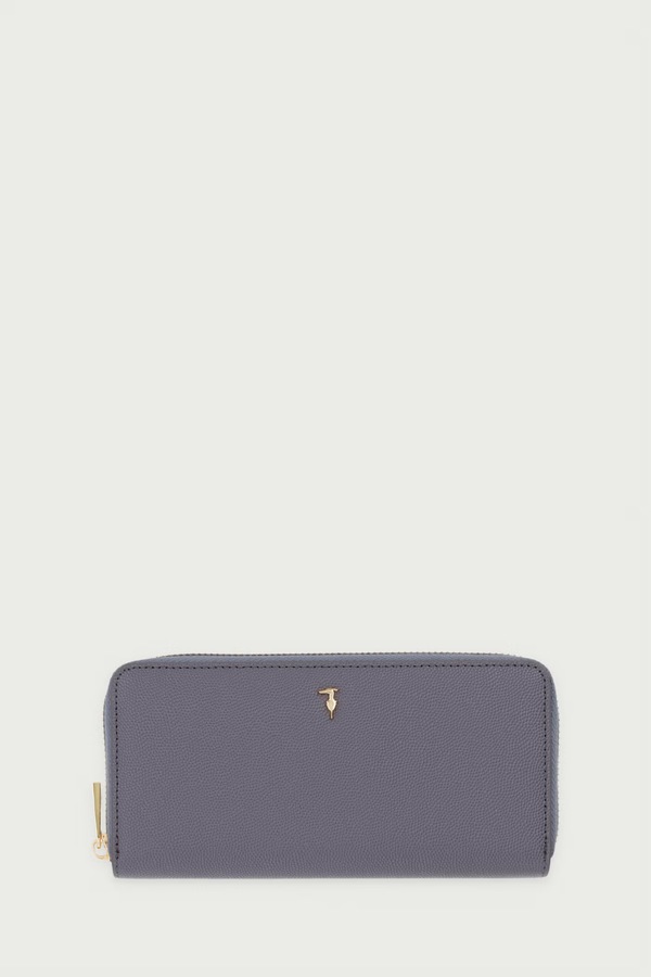 Гаманець жіночий шкіряний Trussardi колір сірий