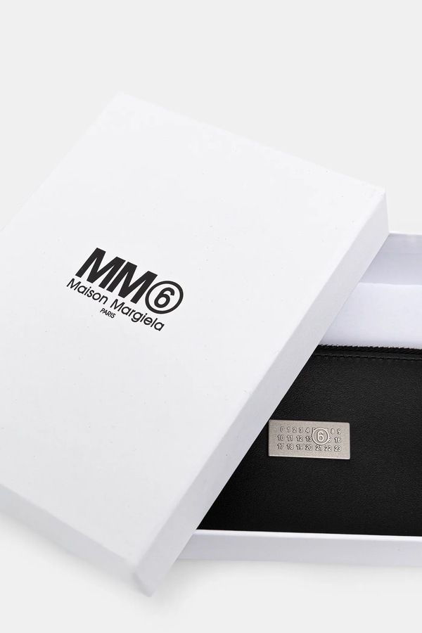 Шкіряний гаманець MM6 Maison Margiela колір чорний фото 4