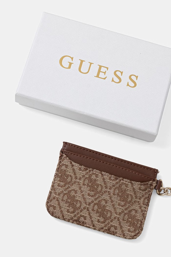 Чохол на банківські карти Guess колір бежевий