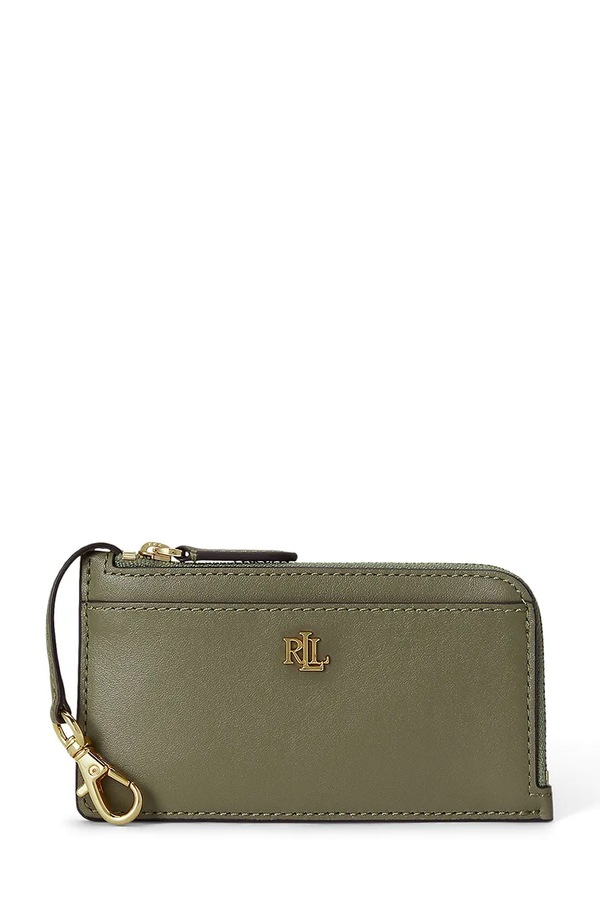 Гаманець жіночий шкіряний Lauren Ralph Lauren колір зелений фото 2