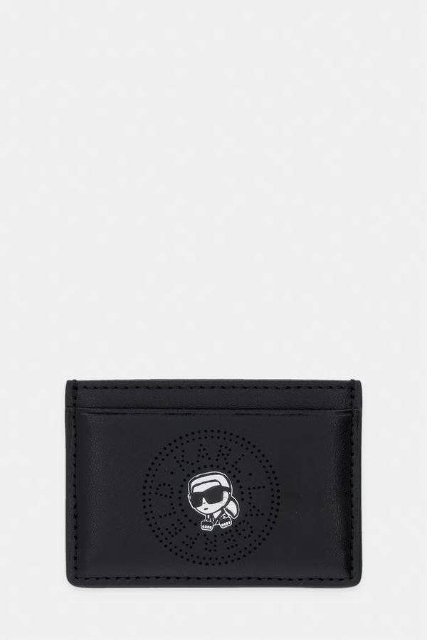 Чохол для карток жіночий шкіряний Karl Lagerfeld IKON колір чорний