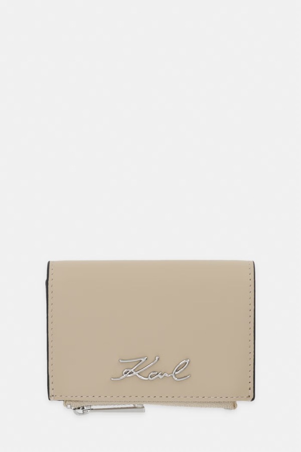 Кошелек женский кожаный Karl Lagerfeld K/SIGNATURE цвет бежевый