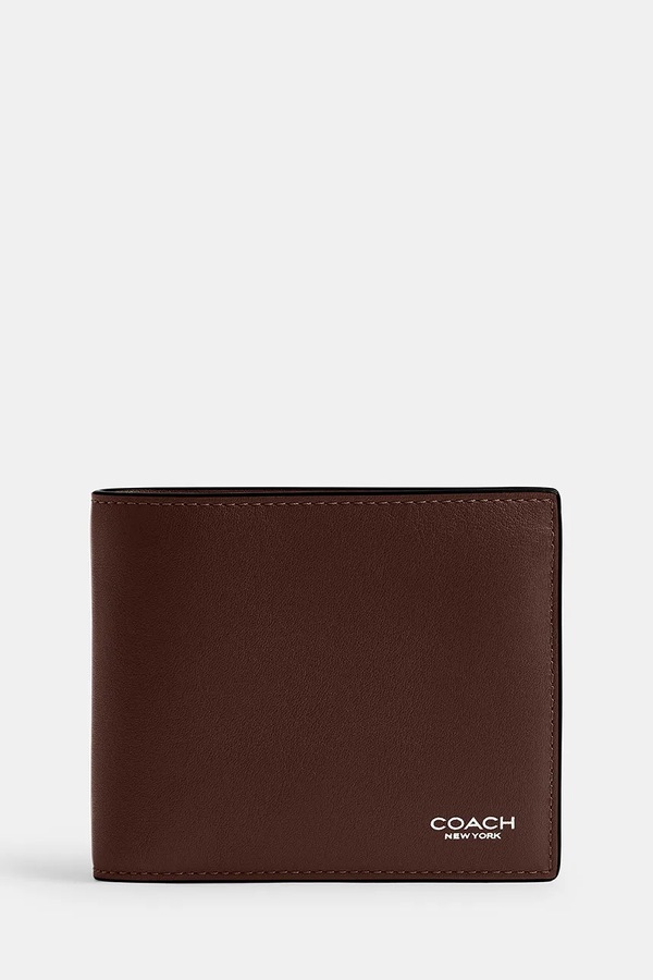 Кошелек мужской кожаный Coach цвет коричневый