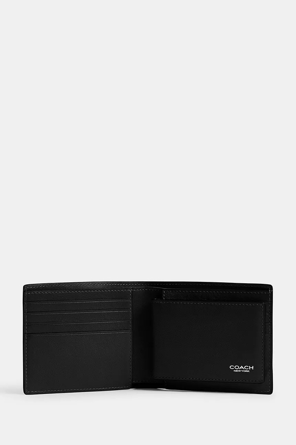 Кошелек мужской кожаный Coach цвет черный фото 2