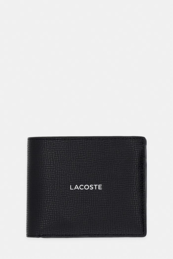 Гаманець RFID чоловічий шкіряний Lacoste колір чорний