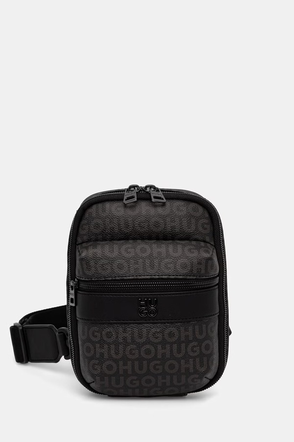 Рюкзак чоловічий зі штучної шкіри HUGO Quantic Monostrap колір чорний