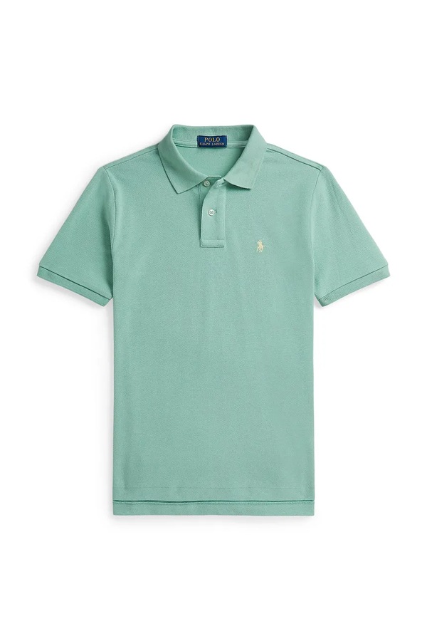 Дитяче бавовняне поло Polo Ralph Lauren колір бірюзовий