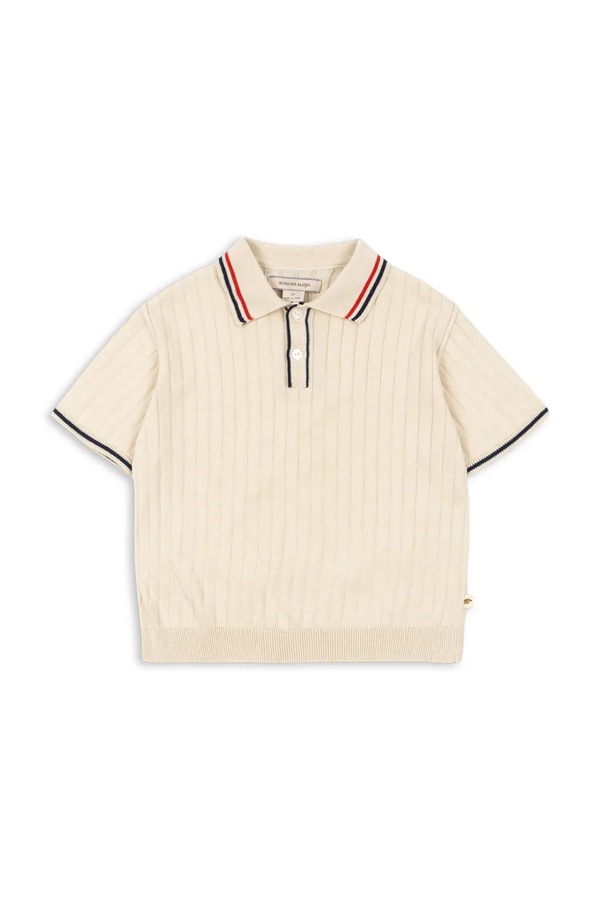 Поло дитяче бавовняне Konges Sløjd MIO KNIT POLO GOTS колір бежевий