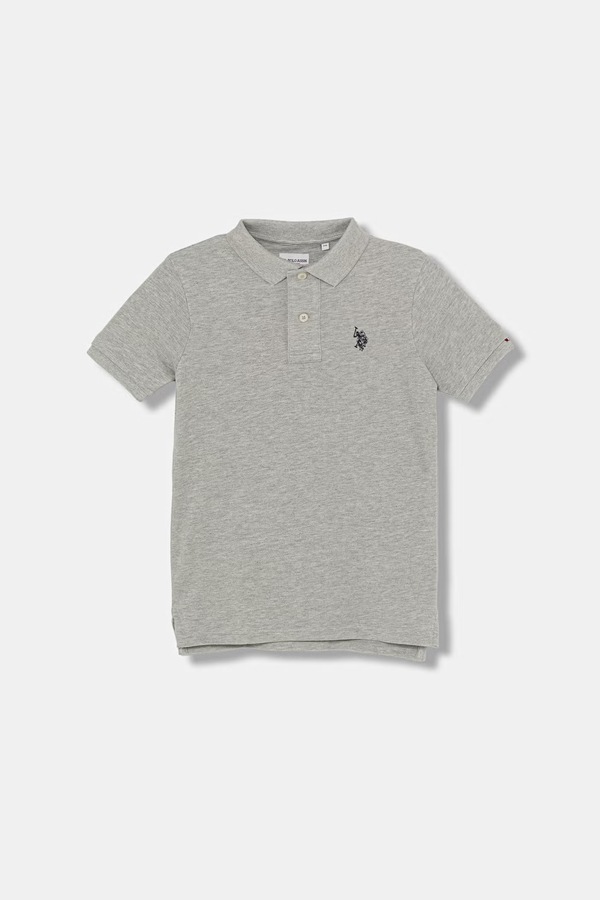 Поло дитяче бавовняне U.S. Polo Assn. колір сірий фото 2