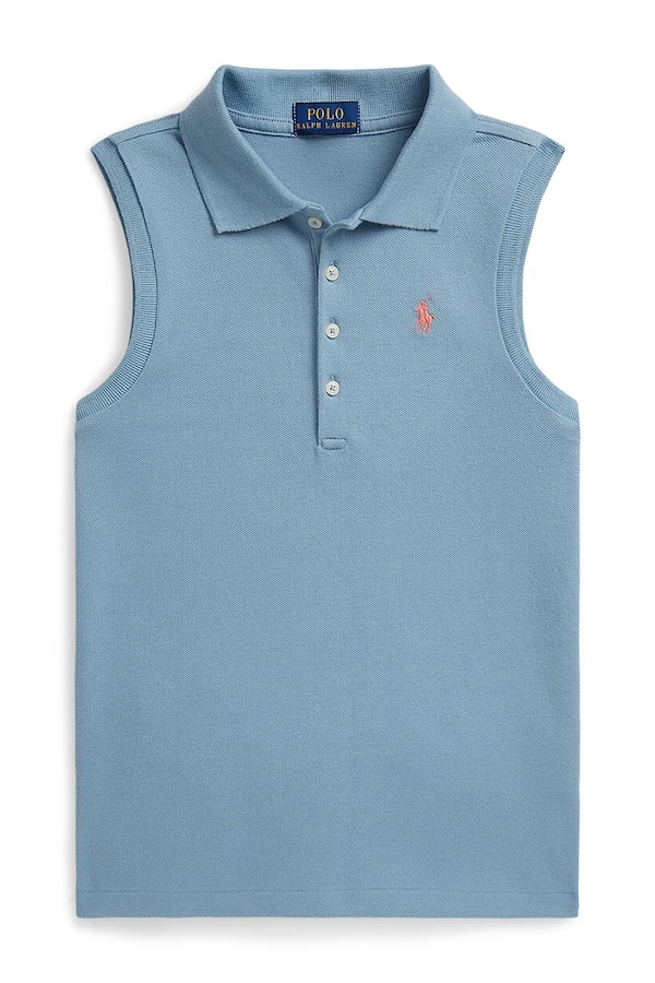 Поло детское хлопковое Polo Ralph Lauren цвет голубой фото 2