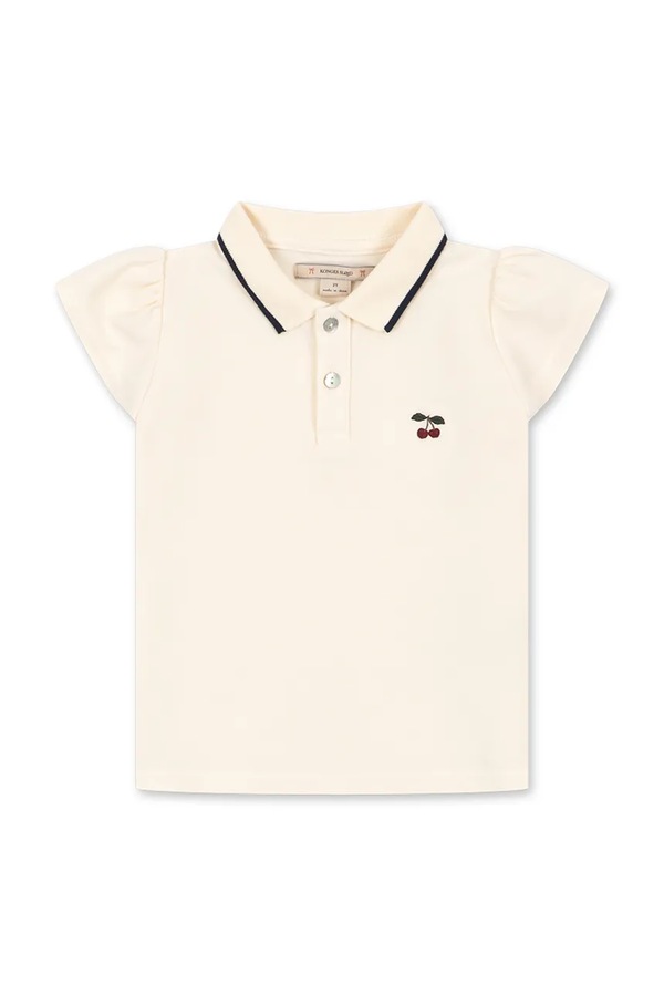 Поло дитяче Konges Sløjd FLORITA POLO SHIRT OCS колір бежевий