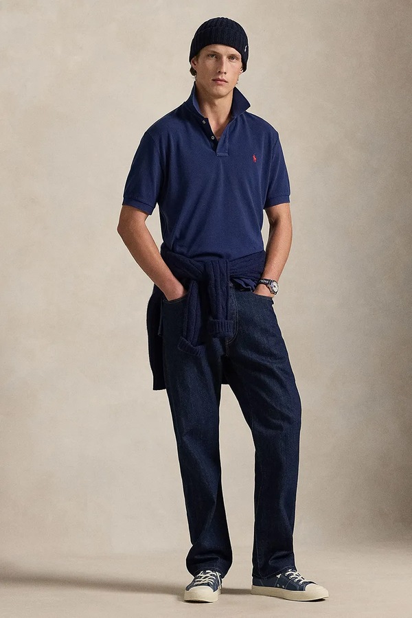 Хлопковое поло Polo Ralph Lauren цвет синий фото 2